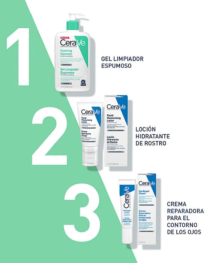 Gel limpiador espumoso para piel normal a grasa CeraVe Foaming Cleanser For Normal to Oily Skin 473ml