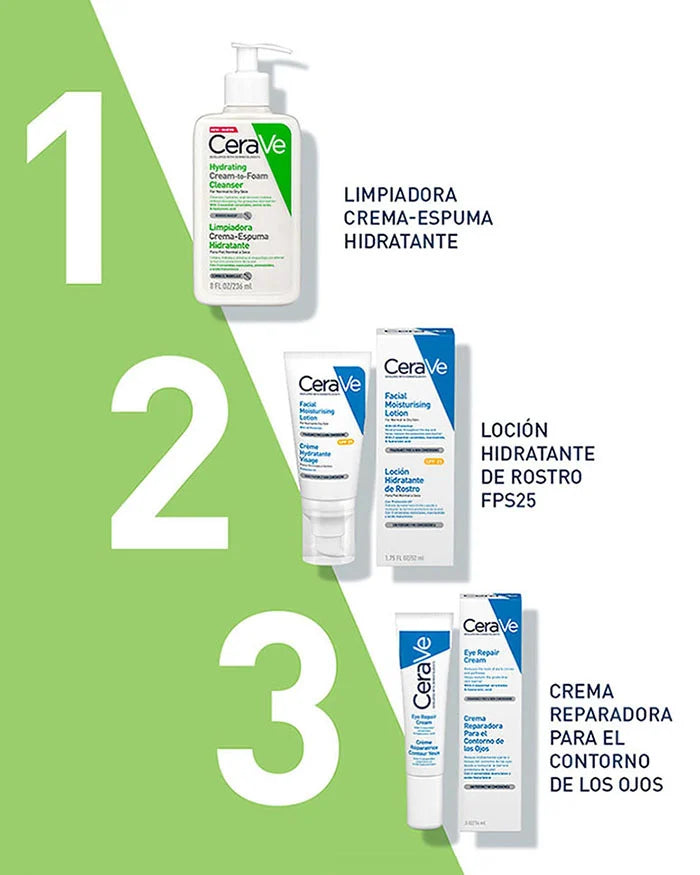 Limpiadora crema-espuma hidratante para piel normal a seca CeraVe Hydrating Cream-to-Foam Cleanser For Normal to Dry Skin 236ml