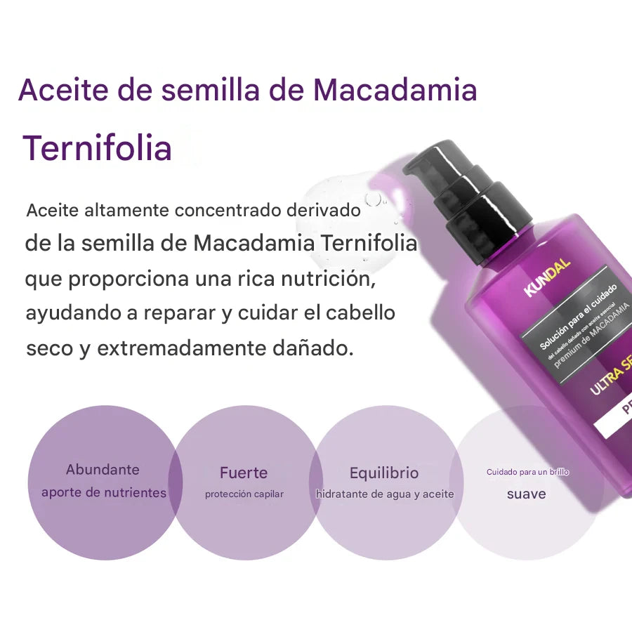 Sérum capilar nutritivo con Macadamia Kundal Macadamia Hair Serum White Musk 100ml