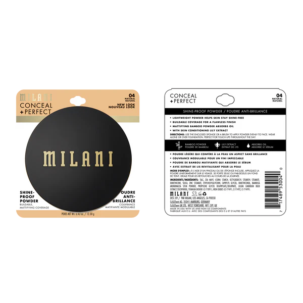 Polvos compactos Milani Conceal + Perfect Shine-Proof Powder