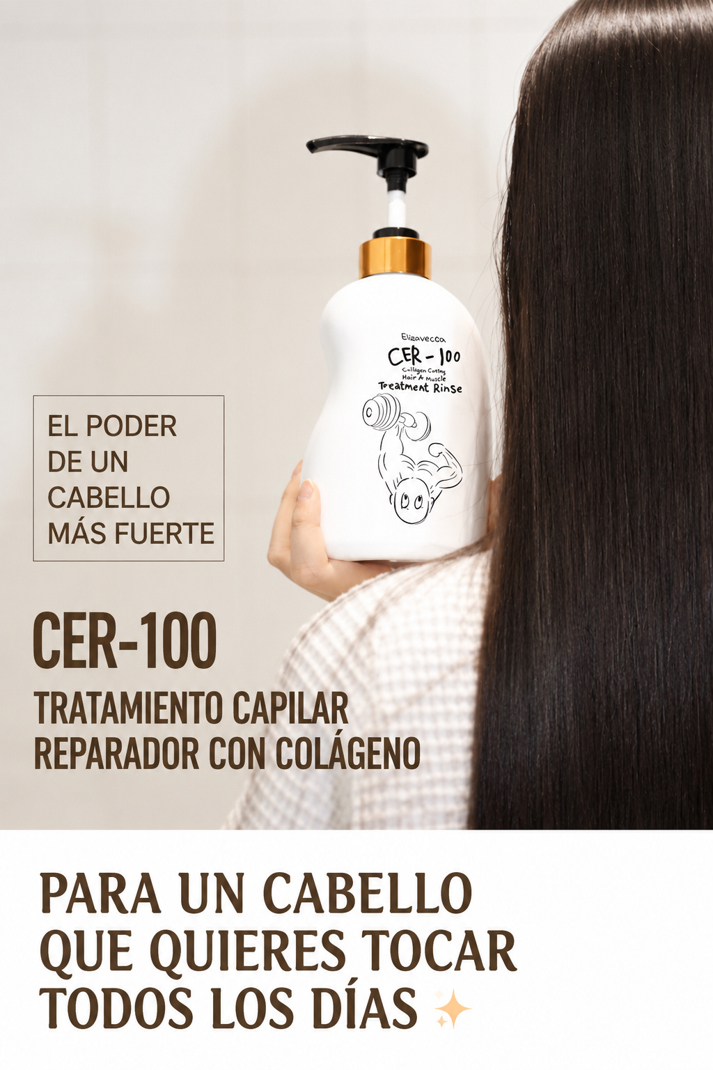 Tratamiento capilar reparador con colágeno Elizavecca Collagen Coating Hair A+ Muscle Treatment Rinse CER-100 500 ml