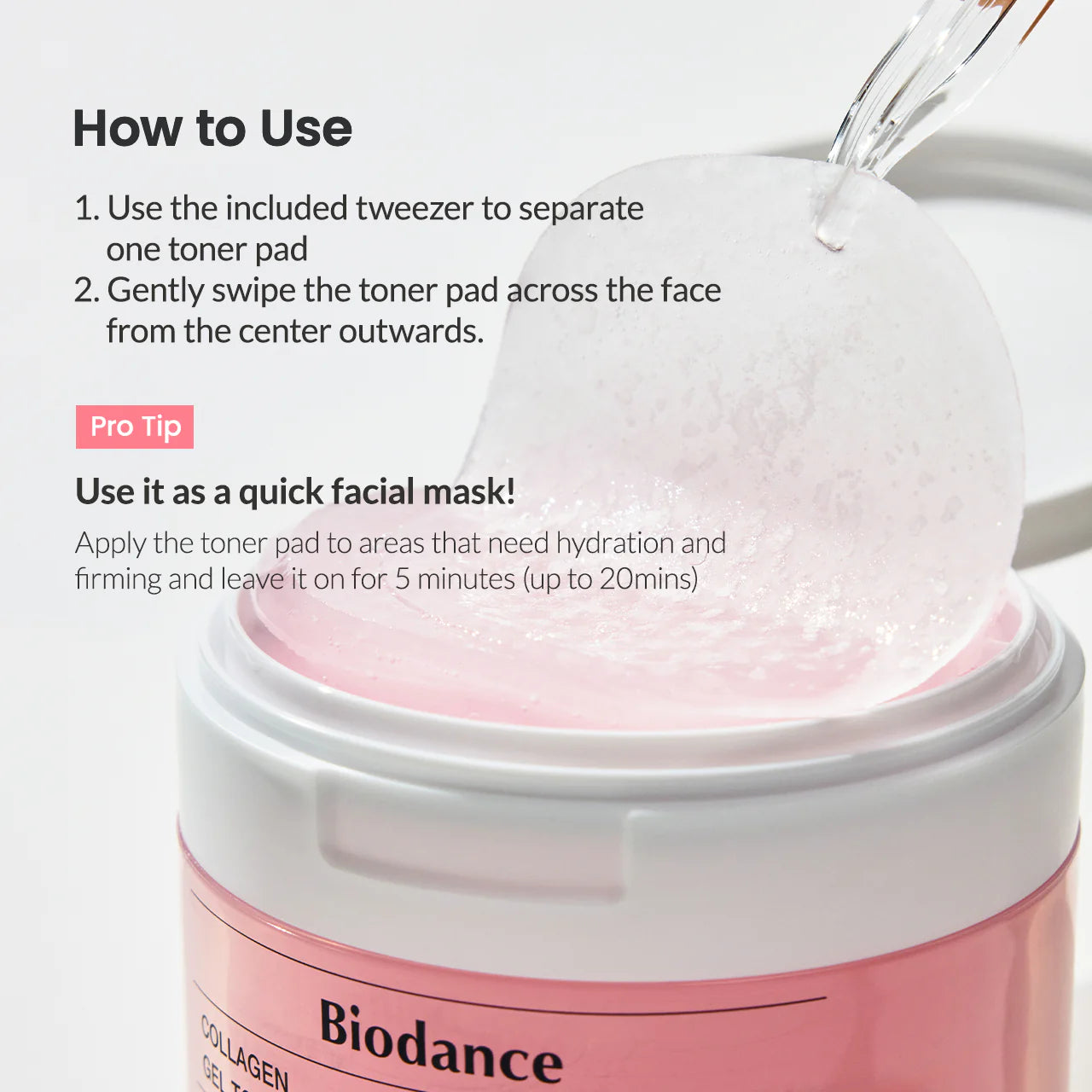 Pads de tónico en gel con Colágeno Biodance Collagen Gel Toner Pad 60 uds