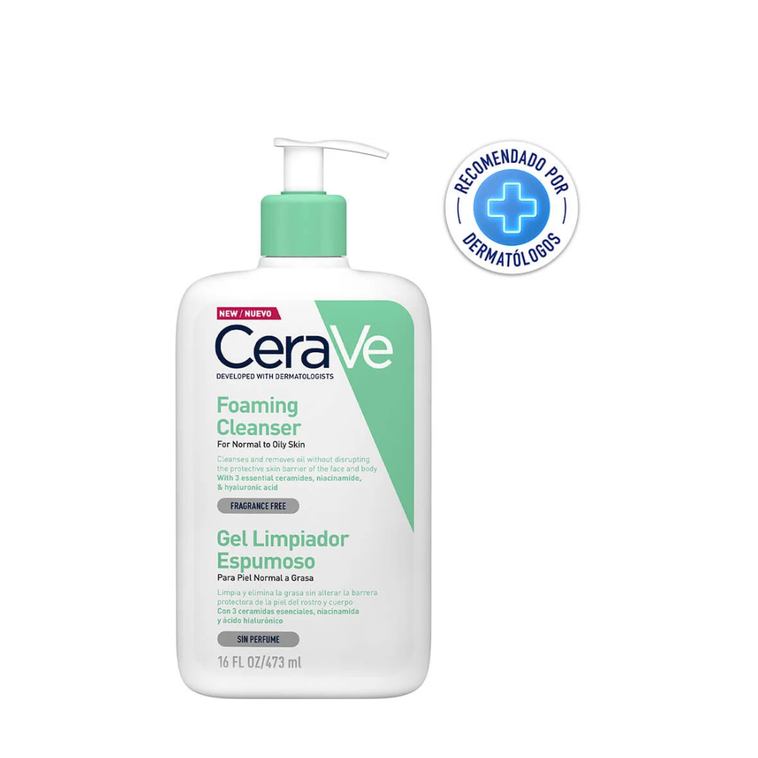 Gel limpiador espumoso para piel normal a grasa CeraVe Foaming Cleanser For Normal to Oily Skin 473ml