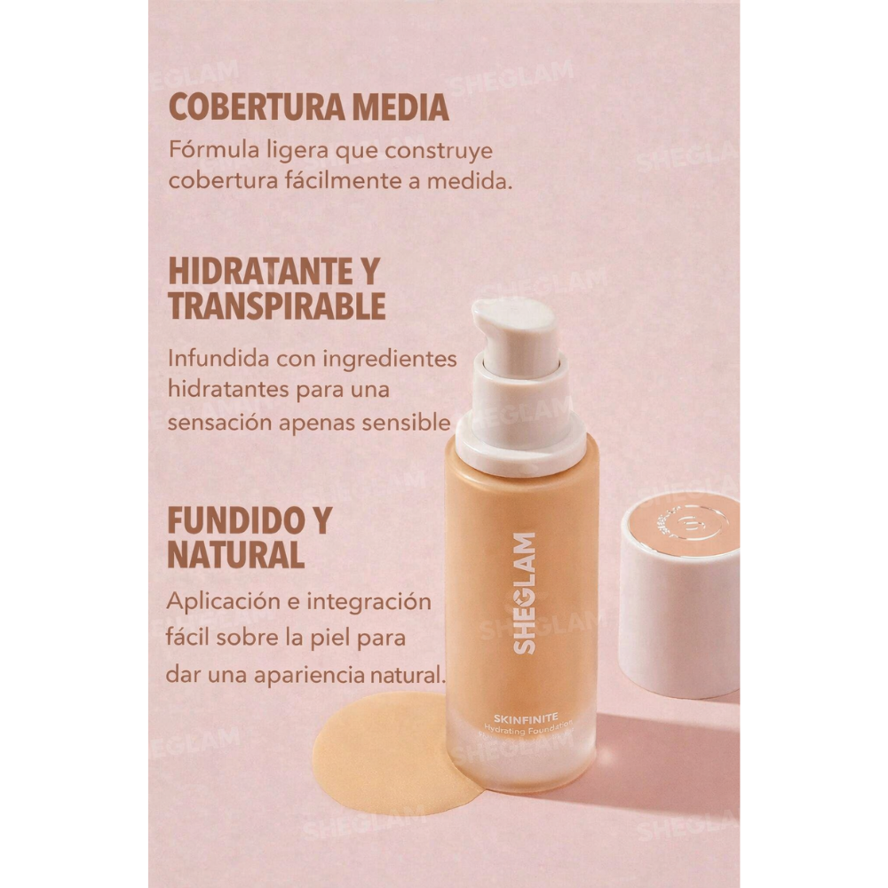 Base líquida hidratante Sheglam Skinfinite Hydrating Foundation 30ml