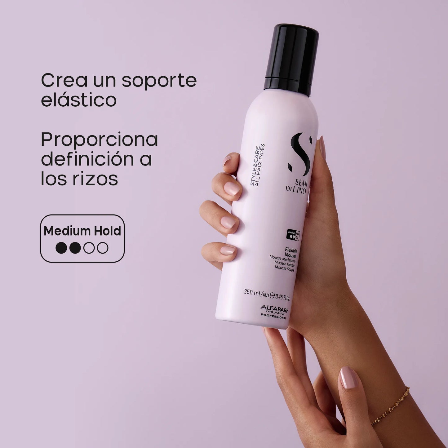 Mousse fijación media Alfaparf Milano Semi Di Lino Flexible Mousse 250ml
