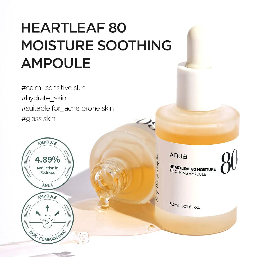 Serum calmante e hidratante Anua Heartleaf 80% Moisture Soothing Ampoule 30ml