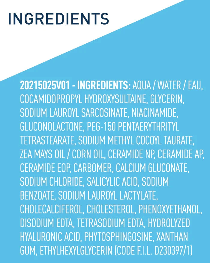 Limpiador anti-rugosidades con ácido salicílico CeraVe SA Smoothing Cleanser For Dry, Rough, Bumpy Skin 236ml