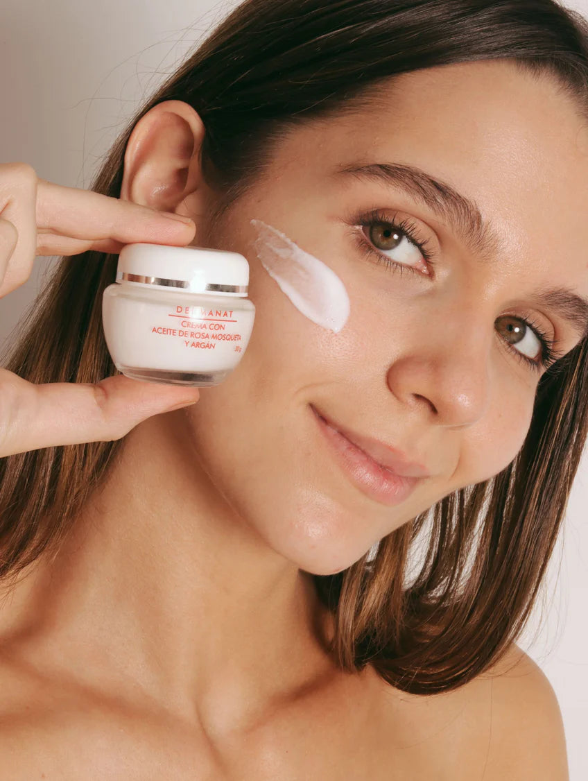 Crema humectante con aceite de Rosa Mosqueta y Argán Dermanat x 30 ml