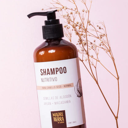 Madre Tierra Shampoo Nutritivo Cabello Seco-Normal 280mL.