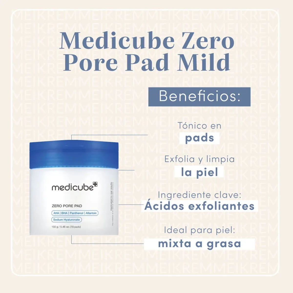 Discos exfoliantes Zero Pore Pads Medicube 70uds