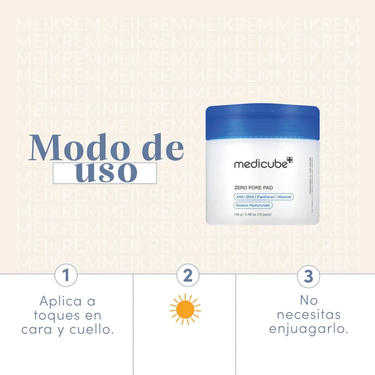 Discos exfoliantes Zero Pore Pads Medicube 70uds
