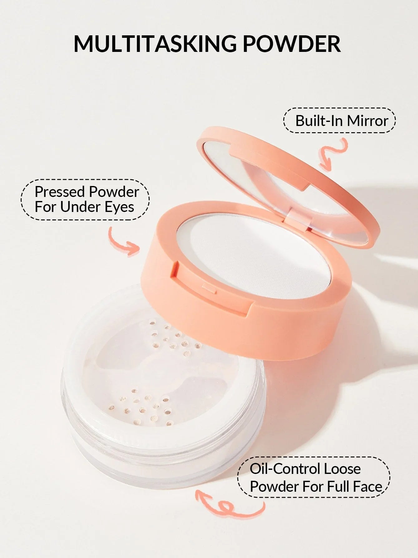 Polvo Traslucido Dúo Sheglam Insta - Ready Face & Under Eye Setting Powder Duo - Translucent