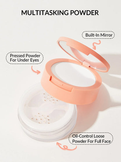 Polvo Traslucido Dúo Sheglam Insta - Ready Face & Under Eye Setting Powder Duo - Translucent