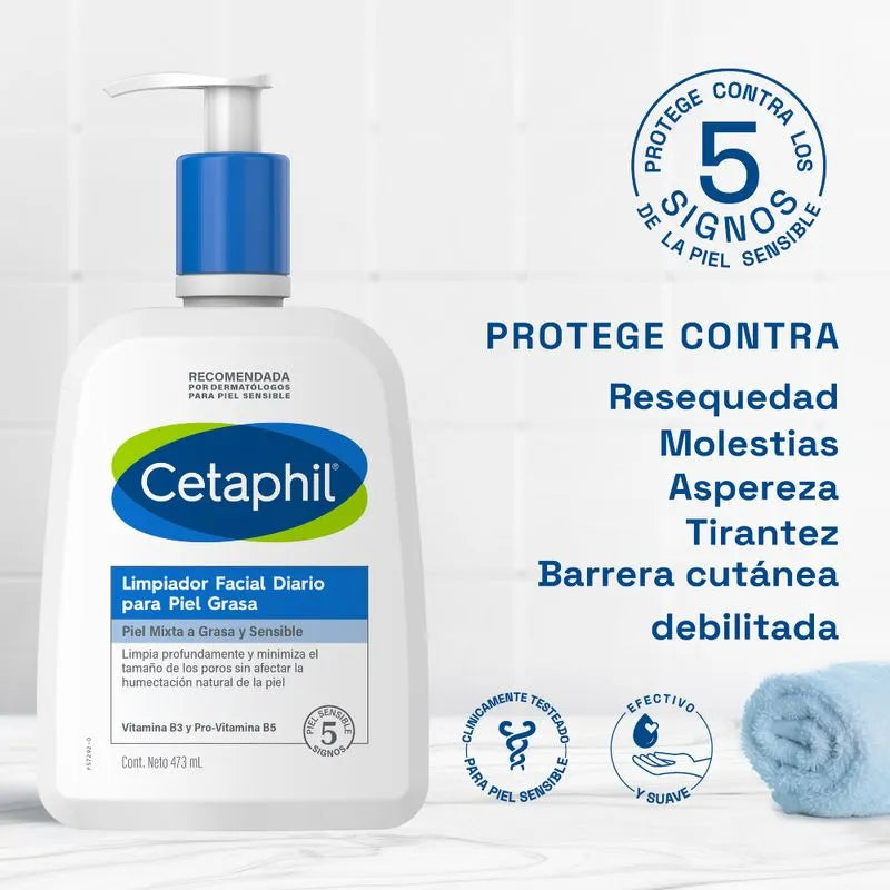 Gel Limpiador Líquido para Piel Grasa Cetaphil 473ml