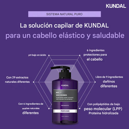 Acondicionador capilar nutritivo Kundal Honey & Macadamia Protein Treatment 500ml