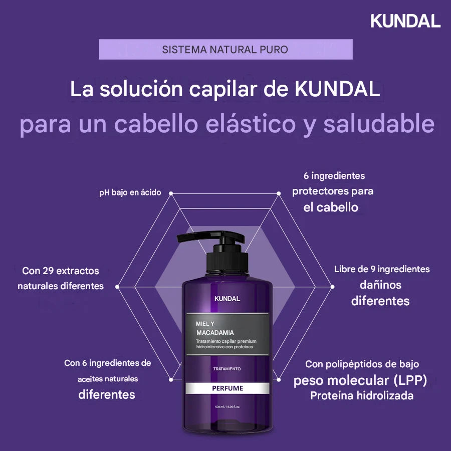 Acondicionador capilar nutritivo Kundal Honey & Macadamia Protein Treatment 500ml