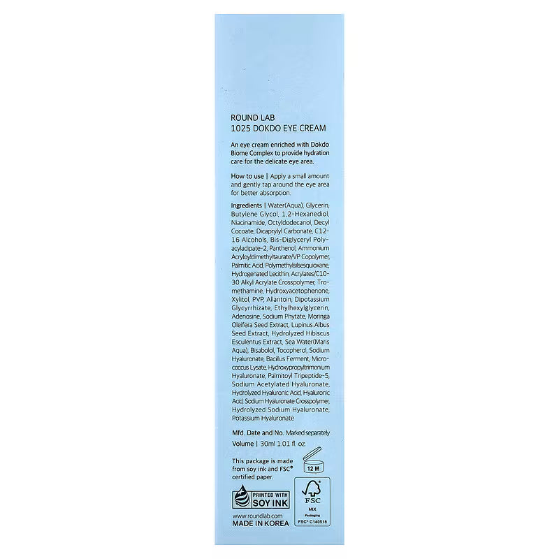 Contorno de ojos Round Lab 1025 Dokdo Eye Cream 30ml