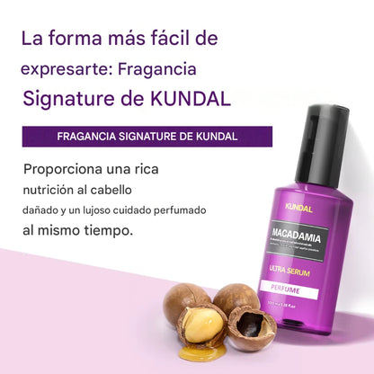 Sérum capilar nutritivo con Macadamia Kundal Macadamia Hair Serum White Musk 100ml