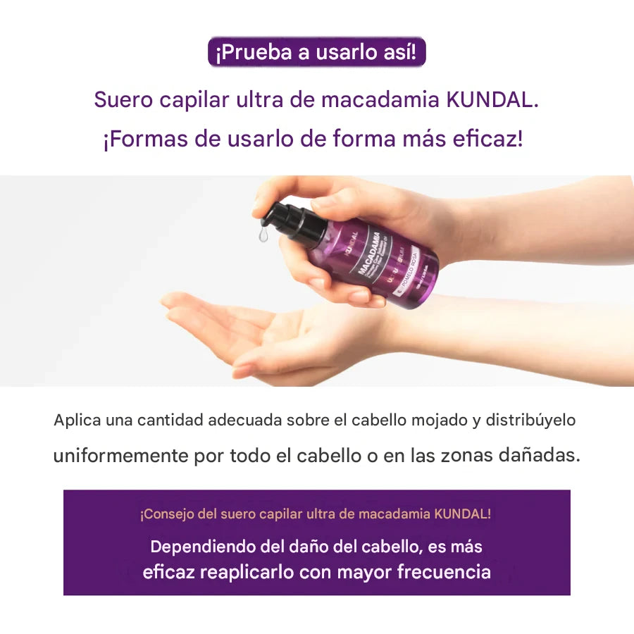 Sérum capilar nutritivo con Macadamia Kundal Macadamia Hair Serum White Musk 100ml