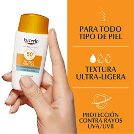 Protector Solar Facial Textura Ultra Ligera Eucerin Sun Face Hydro Fluid FPS 50+ 50ml