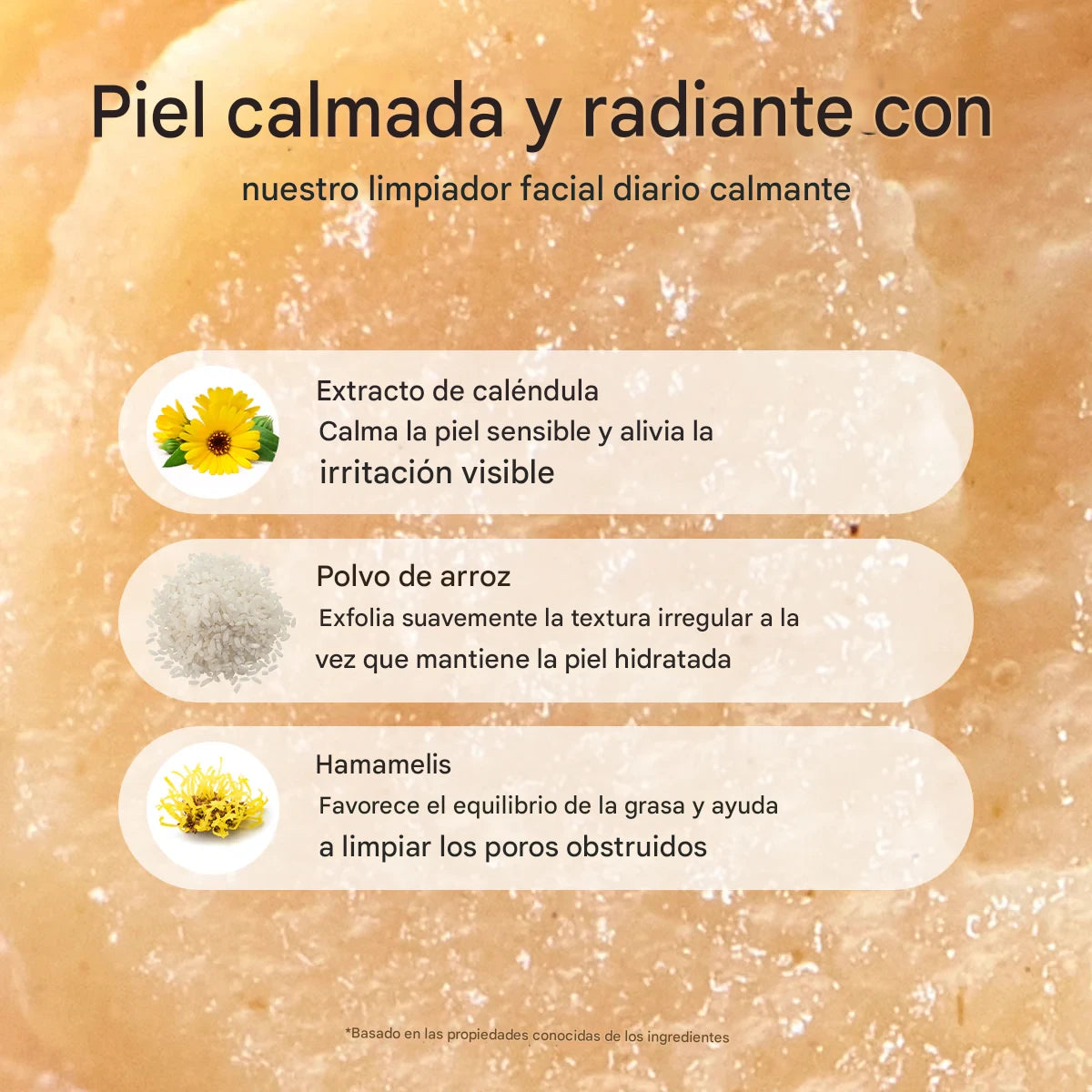 Limpiador facial calmante Arencia Calendula Rice Mochi Cleanser 120g