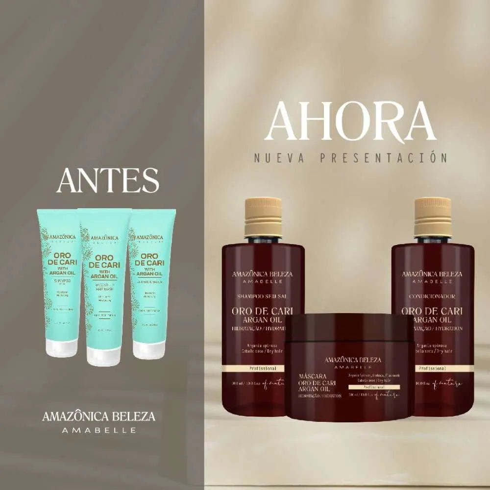 Shampoo de hidratación Amazônica Beleza Oro de Cari Argan Oil 300ml