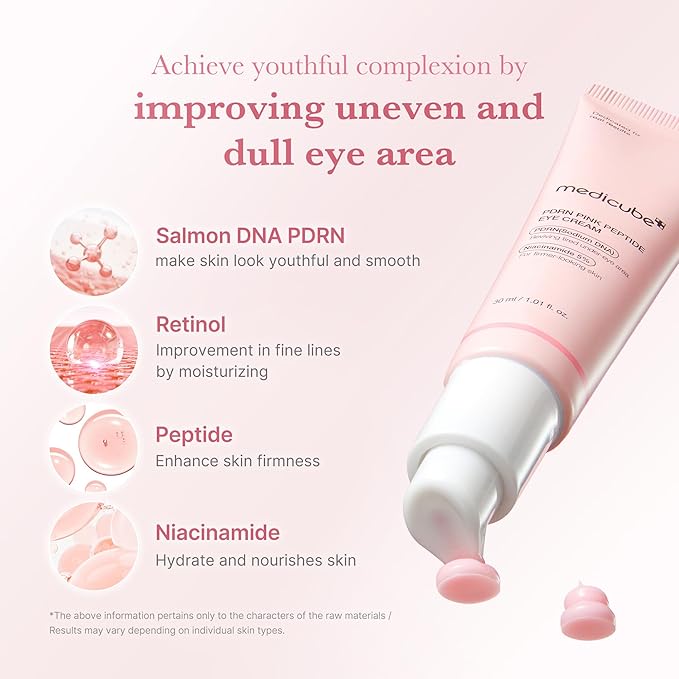 Contorno de ojos Reafirmante con PDRN y Péptidos Medicube PDRN Pink Peptide Eye Cream 30ml