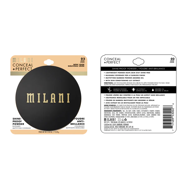 Polvos compactos Milani Conceal + Perfect Shine-Proof Powder