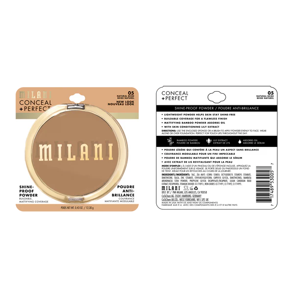 Polvos compactos Milani Conceal + Perfect Shine-Proof Powder