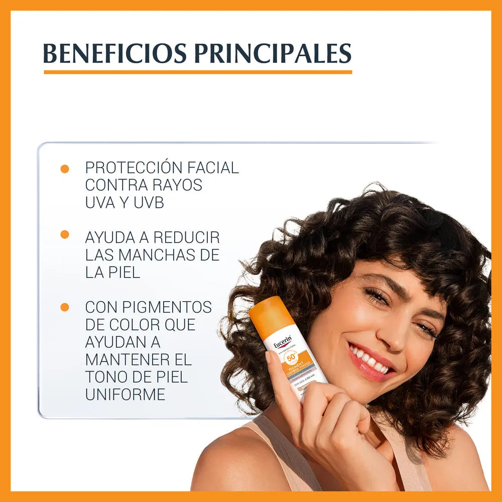 Protector Solar Despigmentante con Color Eucerin Sun Face Pigment Control Tinted Tono Medio 50ml