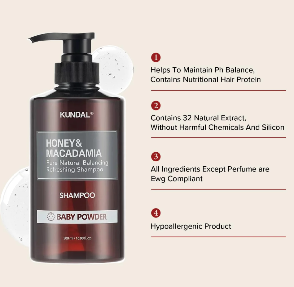 Shampoo Nutritivo Kundal Honey & Macadamia Nature Shampoo 500ml