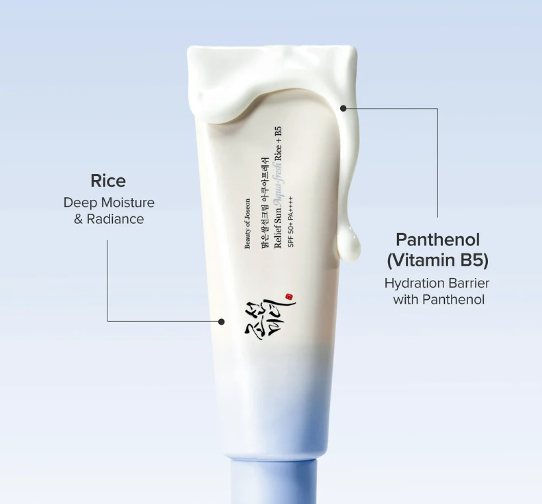 Protector solar hidratante ligero Beauty of Joseon Relief Sun Aqua-Fresh Rice + B5 SPF50+ PA++++ 50ml