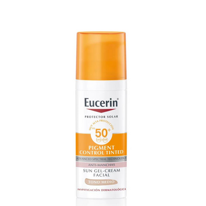 Protector Solar Despigmentante con Color Eucerin Sun Face Pigment Control Tinted Tono Medio 50ml