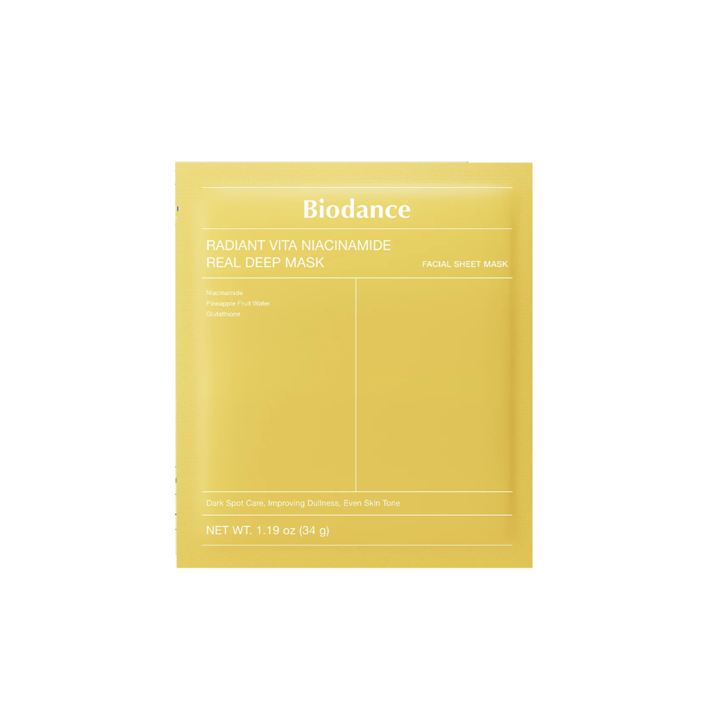 Mascarilla facial iluminadora con niacinamida Biodance Radiant Vita Niacinamide Real Deep Mask 34gr