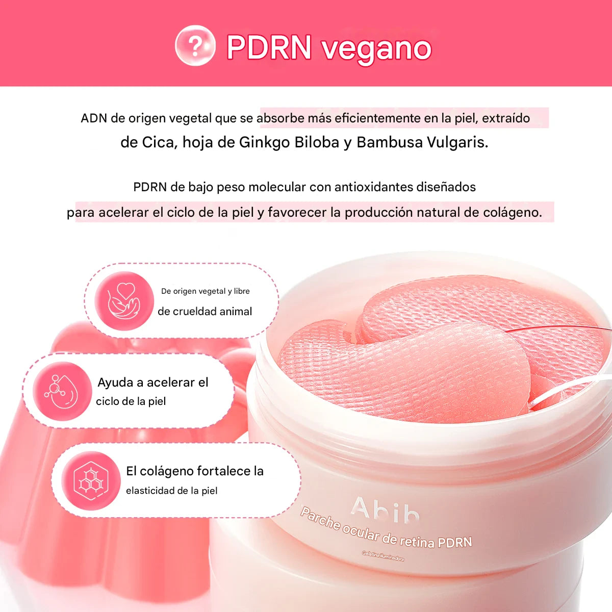 Parches para ojos antiedad Abib PDRN Retinal Eye Patch Glow Jelly 84g 60 pcs