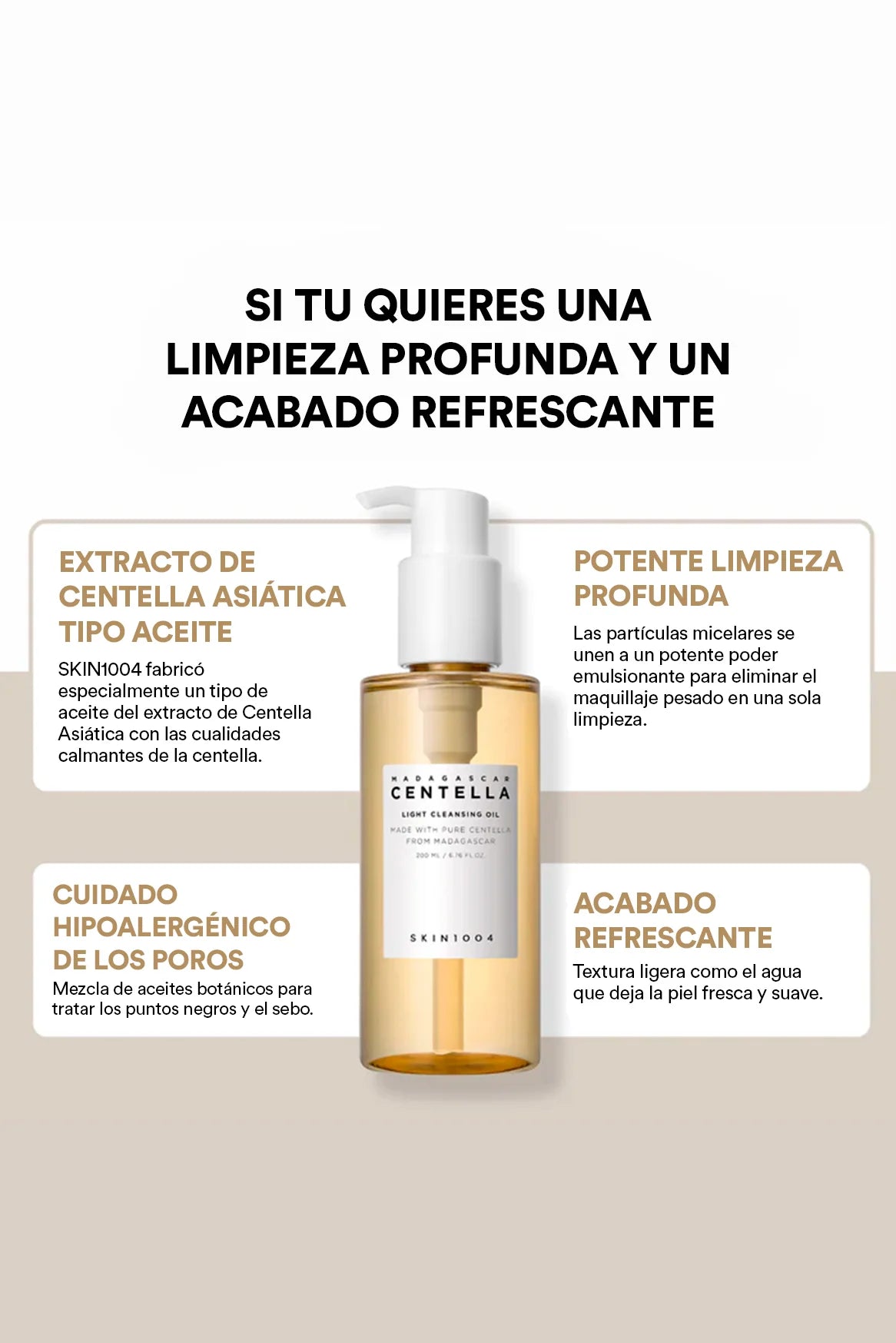 Limpiador en aceite Madagascar Centella Light Cleansing Oil SKIN1004 200ml