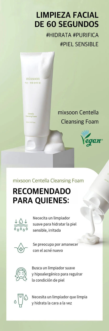 Espuma limpiadora calmante Mixsoon Centella Cleansing Foam 150 ml