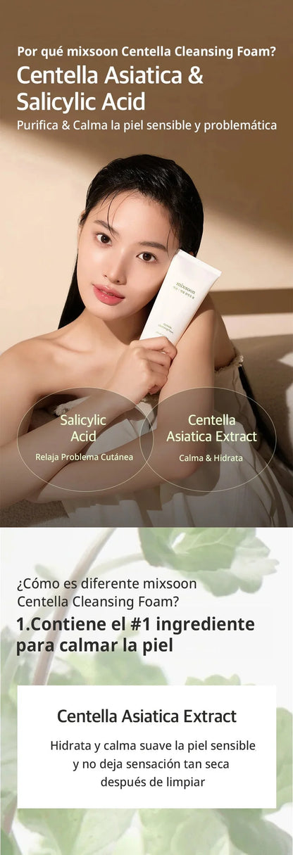 Espuma limpiadora calmante Mixsoon Centella Cleansing Foam 150 ml