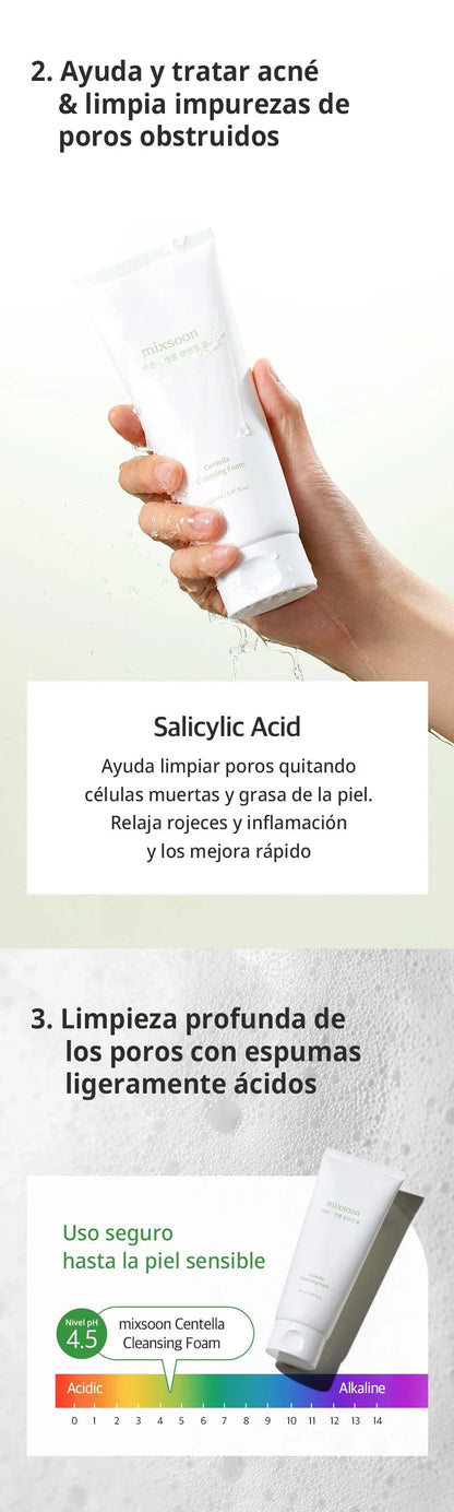 Espuma limpiadora calmante Mixsoon Centella Cleansing Foam 150 ml
