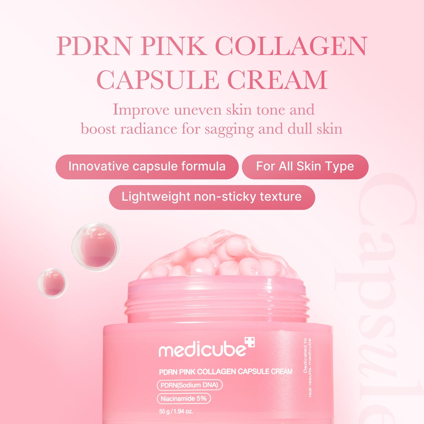 Crema hidratante Medicube PDRN Pink Collagen Capsule Cream 55g