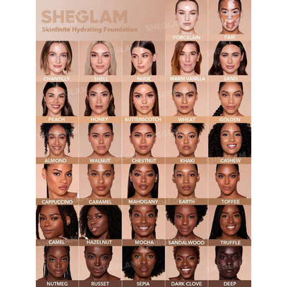 Base líquida hidratante Sheglam Skinfinite Hydrating Foundation 30ml