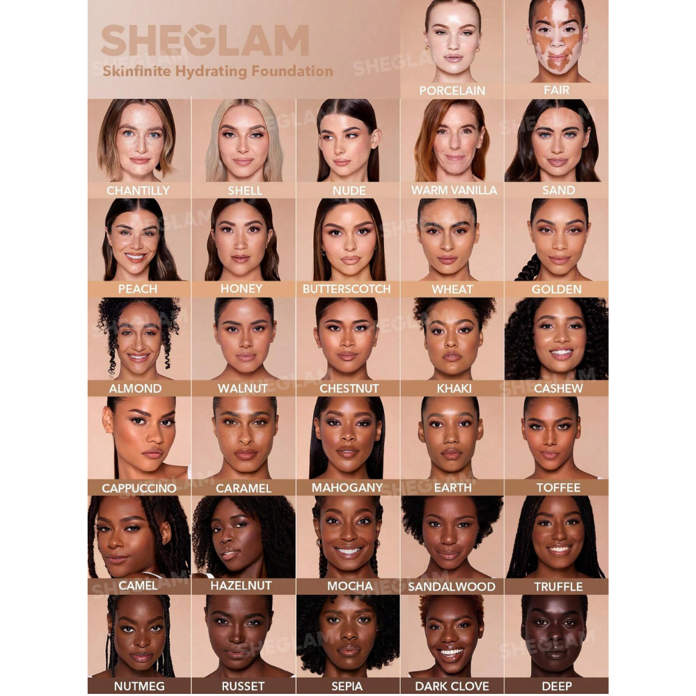 Base líquida hidratante Sheglam Skinfinite Hydrating Foundation 30ml