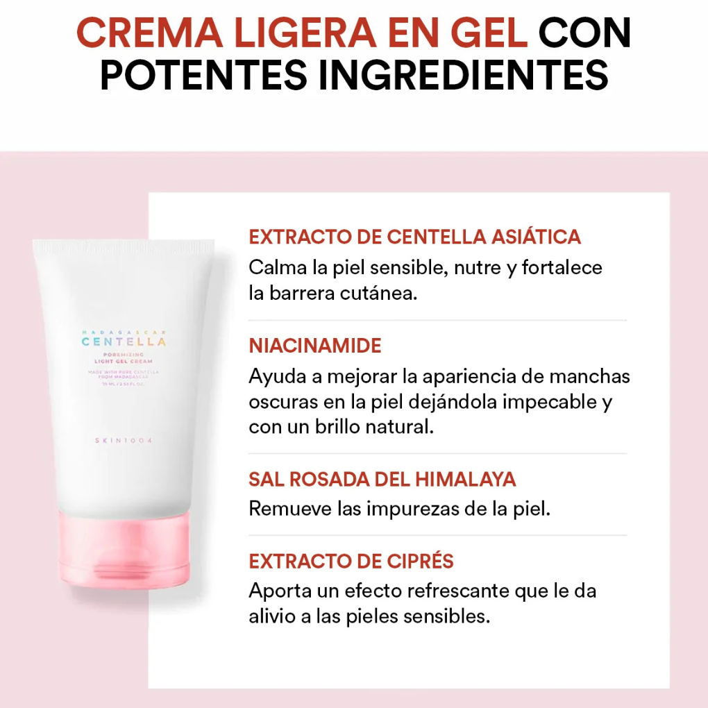 Crema en gel ligera poremizing con Centella Asiática Madagascar Centella Poremizing Light Gel Cream 75ml