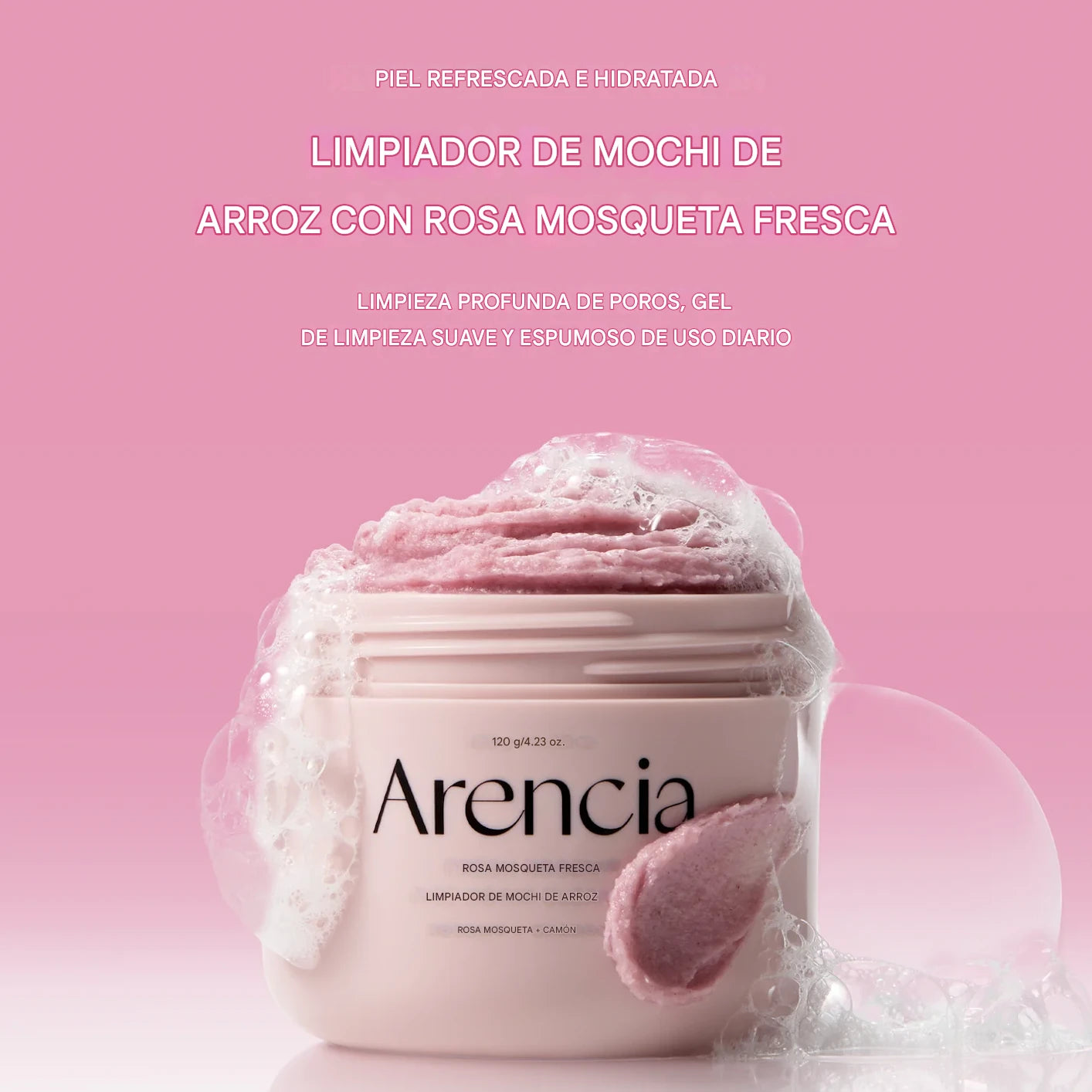Limpiador facial iluminador Arencia Fresh Rosehip Rice Mochi Cleanser 120g