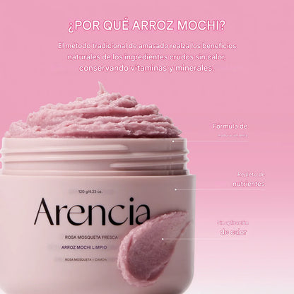Limpiador facial iluminador Arencia Fresh Rosehip Rice Mochi Cleanser 120g