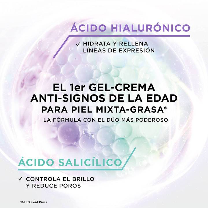 Gel Crema Hidratante Día L'Oréal Paris Ácido Hialurónico FPS20 50ml