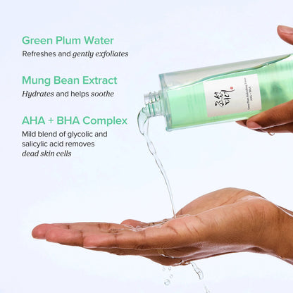 Tónico Exfoliante Beauty of Joseon Green Plum Refreshing Toner: AHA + BHA