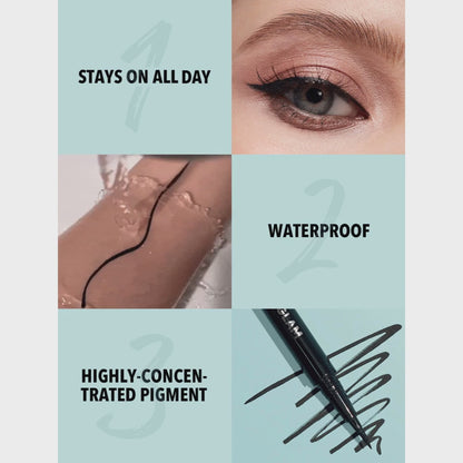 Delineador líquido negro a prueba de agua Sheglam Pro Precision Waterproof Liquid Eyeliner Black