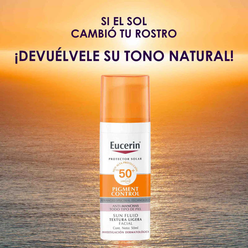 Protector Solar Despigmentante sin Color Eucerin Pigment Control Anti-Manchas SPF 50+ 50ml