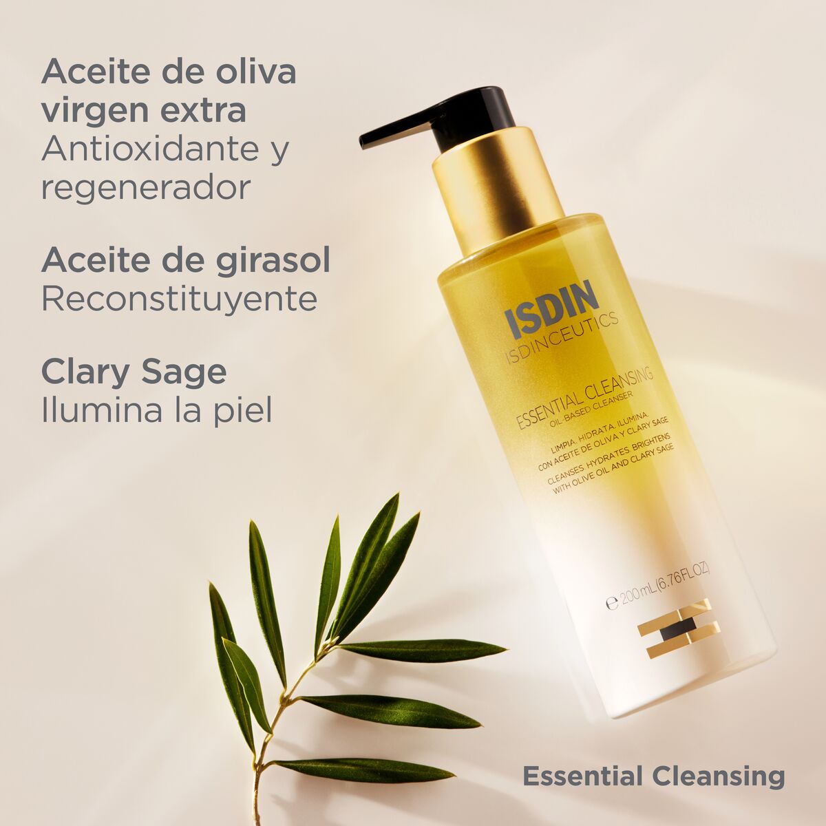 Aceite Limpiador Facial Isdin Essential Cleansing Oil Based Cleanser 200ml